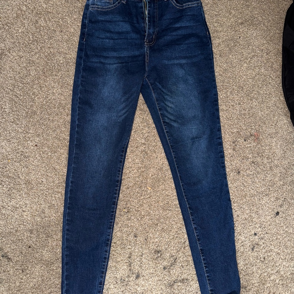 SHEIN Dark Blue Skinny Jeans